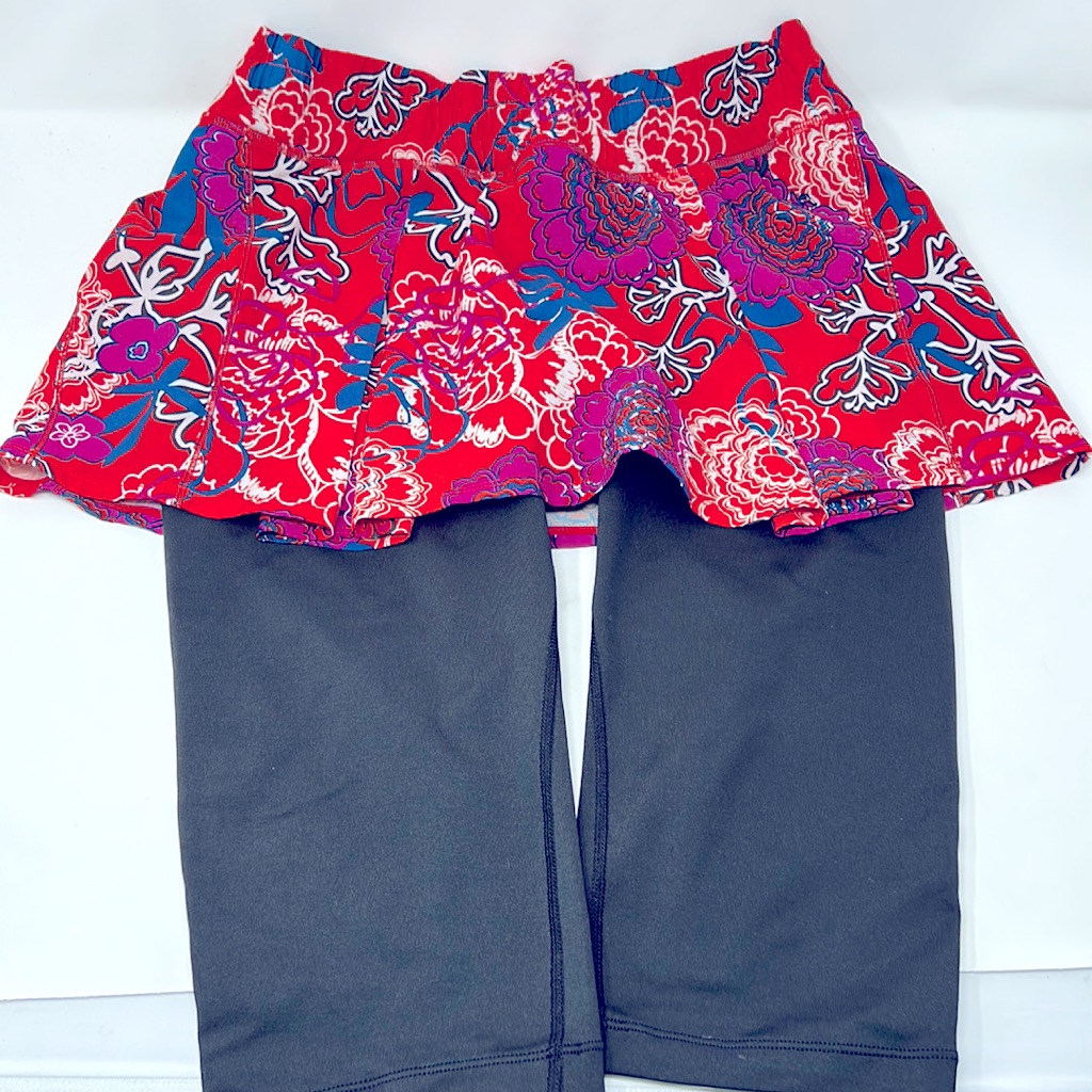 Skirt Sports Red Purple Floral Athletic Leggings Tennis Skirt Size Large